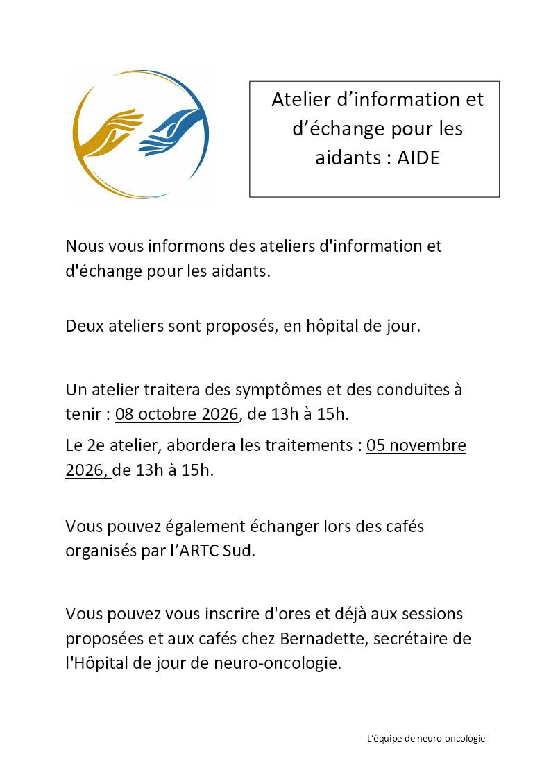 Ateliers d'information et d'échange pour les aidants La Timone