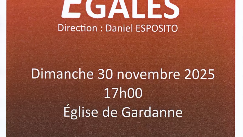 Concert le Dimanche 30 novembre à 17h à l'eglise Gardanne