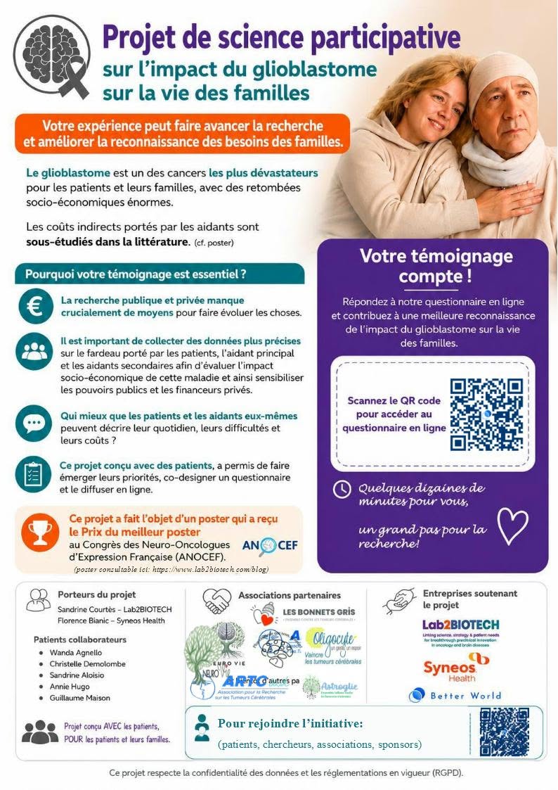 Projet de science participative sur l'impact du glioblastome sur la vie des familles.