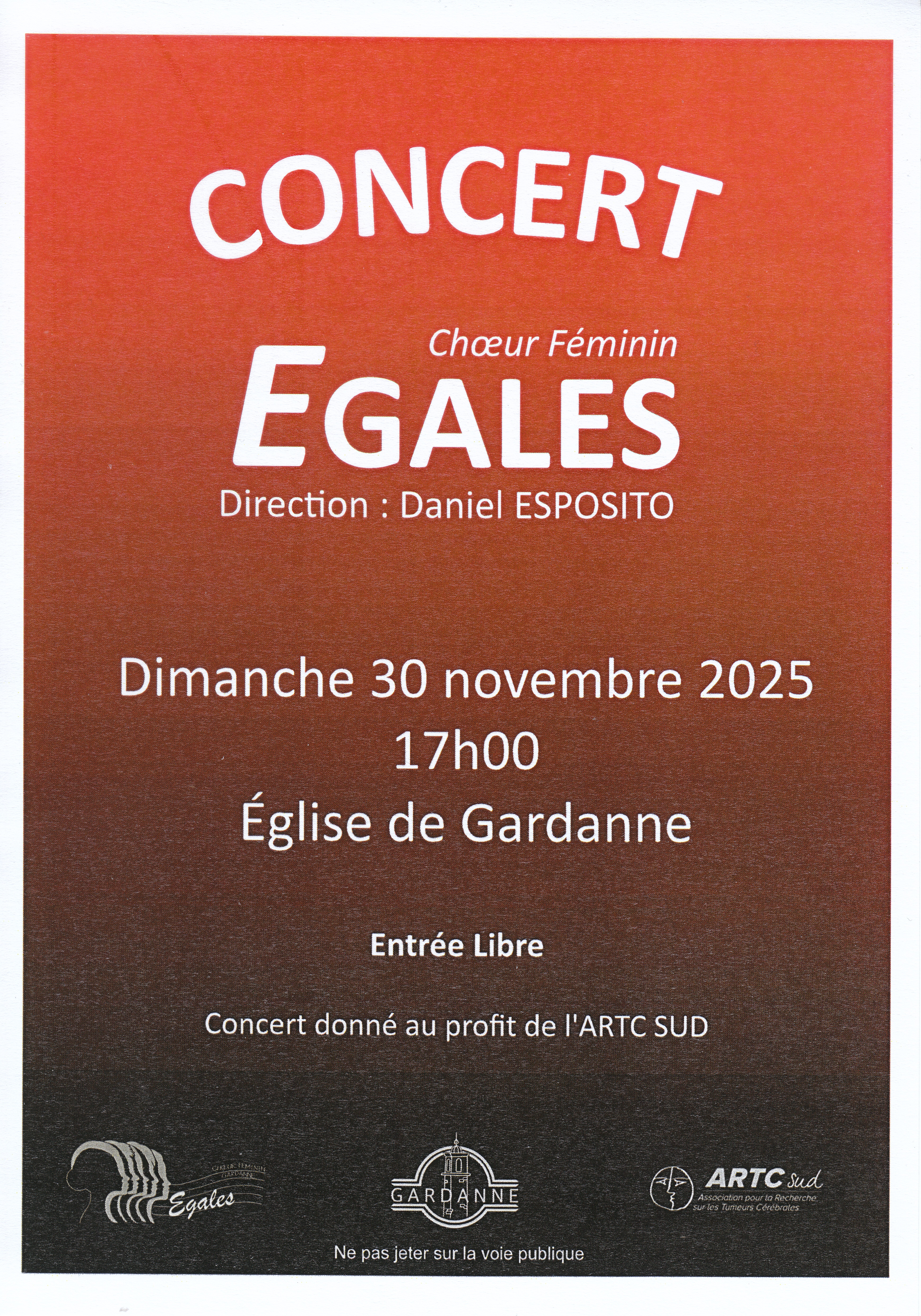 Concert le Dimanche 30 novembre à 17h à l'eglise Gardanne