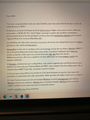 Un geste très touchant.