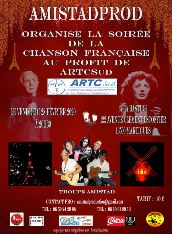 ATTENTION : REPORT de la Soirée chanson française à Martigues (28-02-2020)